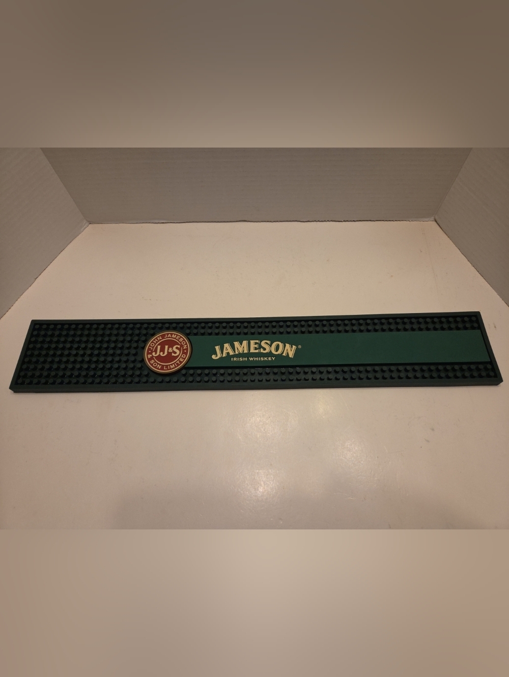 Jameson Irish Whiskey Bar Flow Spill Drip Rubber Rail Mat Man Cave 21" X 3 1/2".